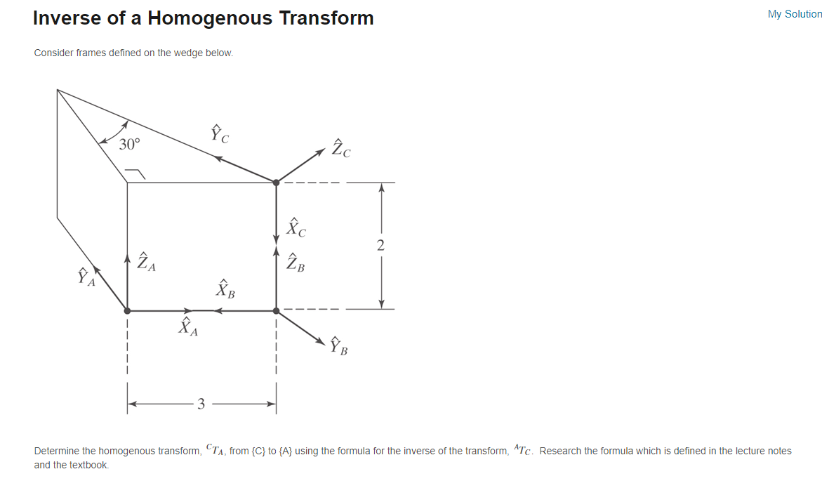 Solved Inverse of ﻿a Homogenous TransformMy | Chegg.com