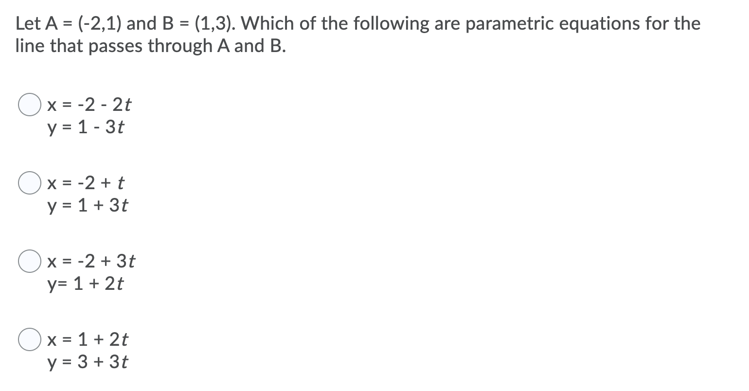 Solved = Let A = (-2,1) And B = (1,3). Which Of The | Chegg.com