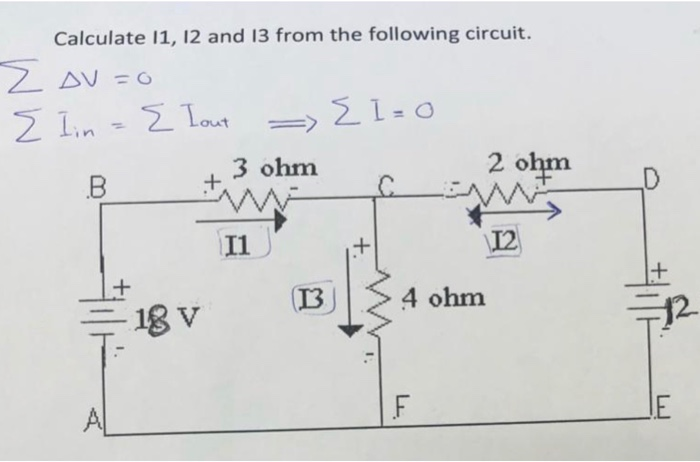Solved Calculate 11, 12 and 13 from the following circuit. 3 | Chegg.com