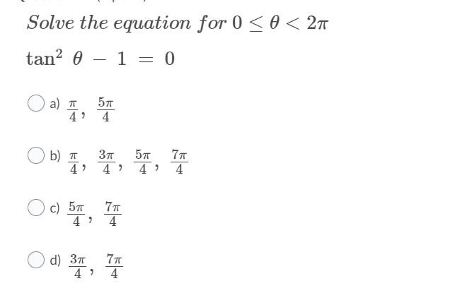 Solved Solve the equation for 0 | Chegg.com