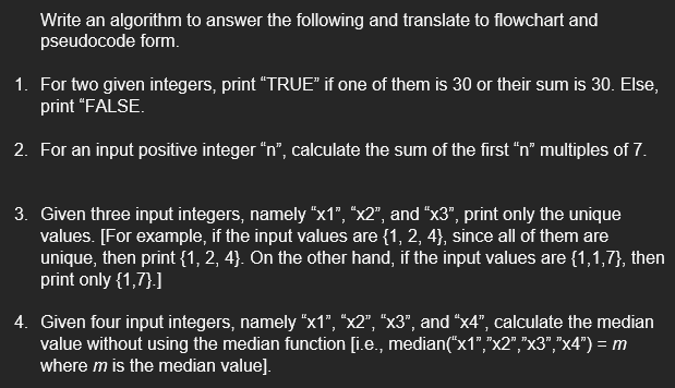 Solved Write an algorithm to answer the following and | Chegg.com