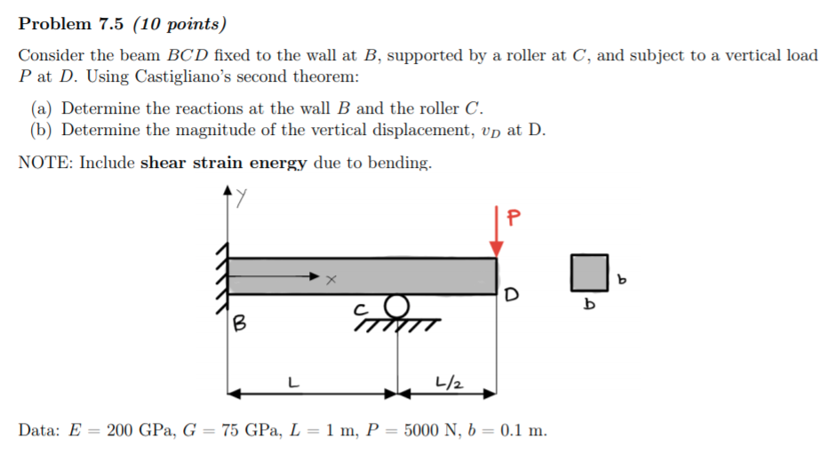 Solved Problem 7 5 10 Points Consider The Beam d Fixe Chegg Com