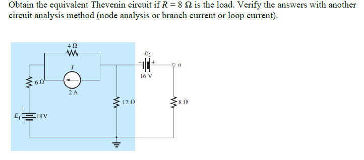 Solved Obtain the equivalent Thevenin circuit if R=8Ω is the | Chegg.com