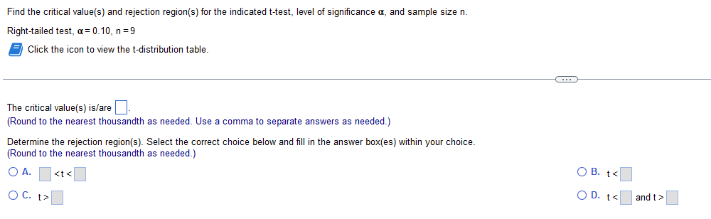 Solved Find the critical value(s) and rejection region(s) | Chegg.com