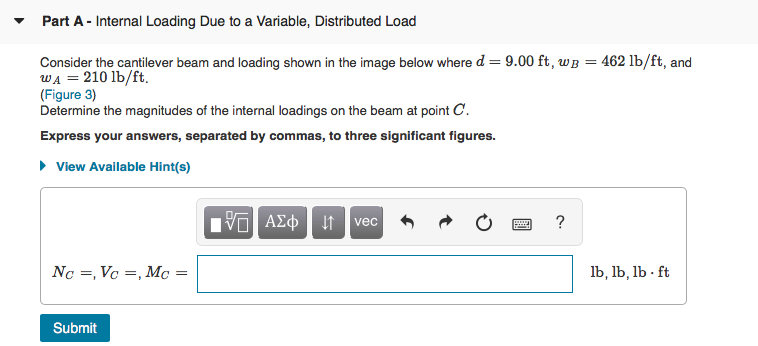 Solved Part A- Internal Loading Due to a Variable, | Chegg.com
