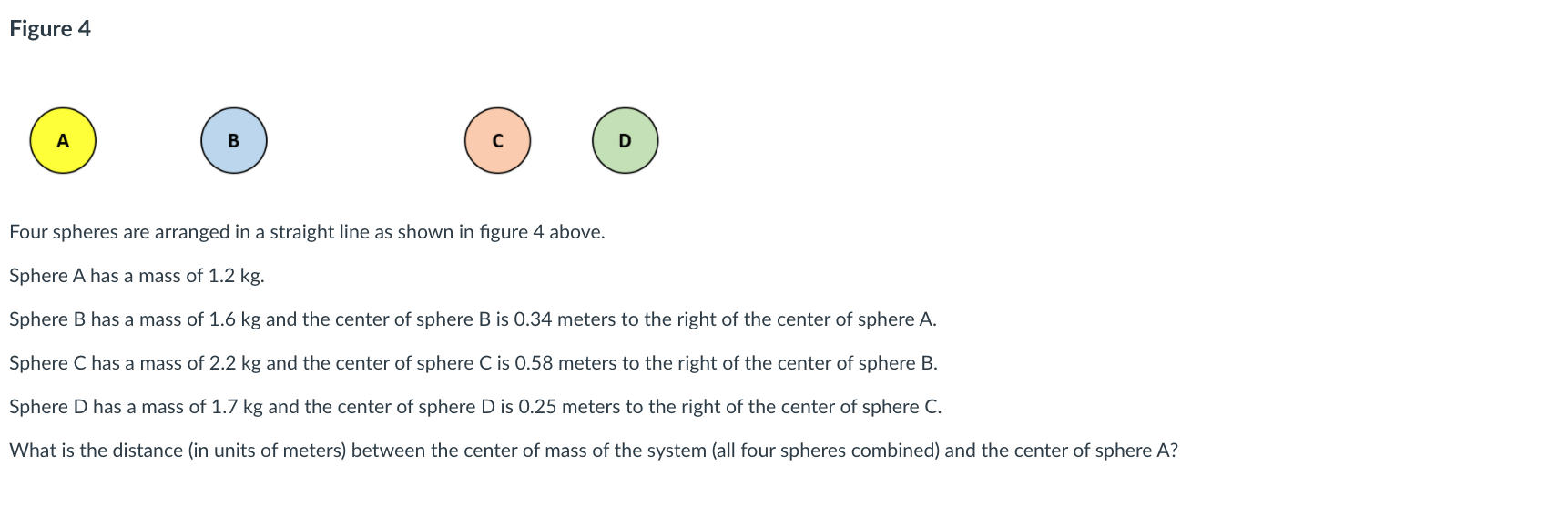 Solved Figure 4 A B D Four spheres are arranged in a | Chegg.com