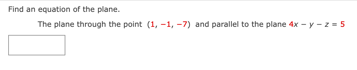 Solved Find An Equation Of The Plane. The Plane Through The 