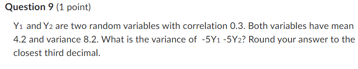 Solved Y1 and Y2 are two random variables with correlation | Chegg.com