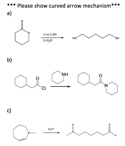 Solved *** Please show curved arrow mechanism *** a) 1) XS | Chegg.com