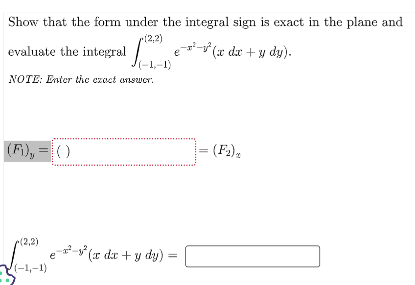 Solved Show that the form under the integral sign is exact | Chegg.com