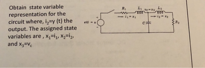 Solved Obtain state variable representation for the circuit | Chegg.com