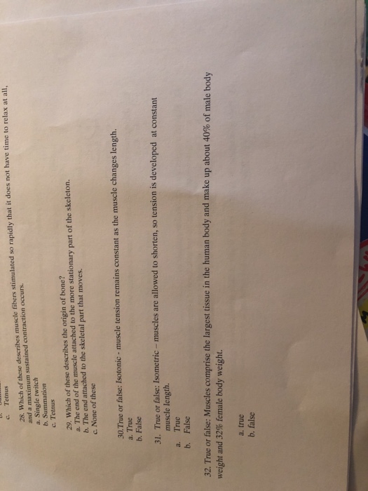 Solved Tetnus 28 Which Of These Describes Muscle Fibers Chegg