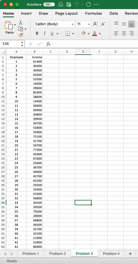 Solved Problem 3: Worksheet “Problem 3” contains annual | Chegg.com