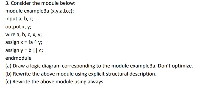 Solved 3. Consider The Module Below: Module Example 3a | Chegg.com