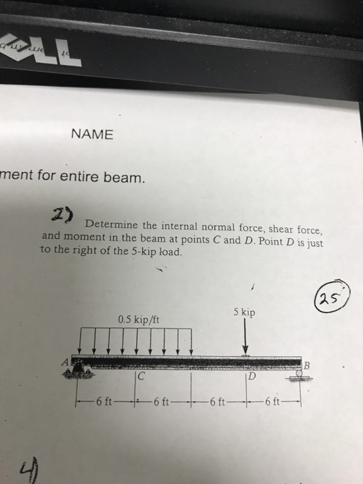 Solved Determine the internal normal force, shear force, and | Chegg.com