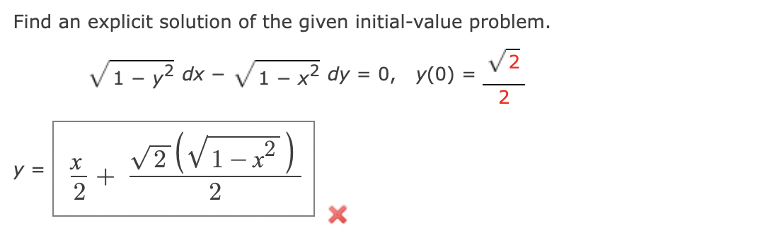 Solved Find an explicit solution of the given initial-value | Chegg.com