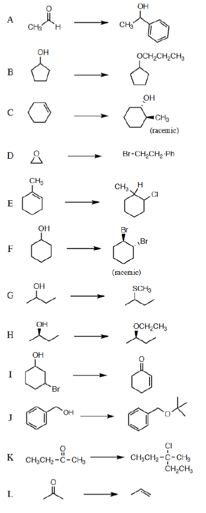 Solved Oh A Ori Cha H Chs Oh Och2ch2ch3 B Oh S Che Racem Chegg Com