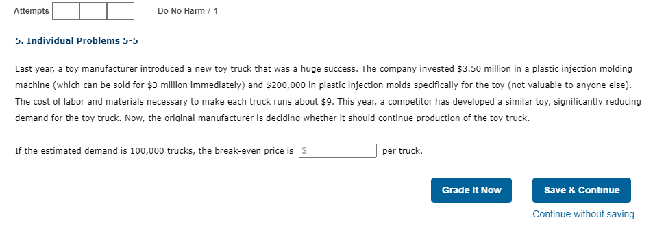 Solved Attempts Do No Harm/1 5. Individual Problems 5-5 Last | Chegg.com