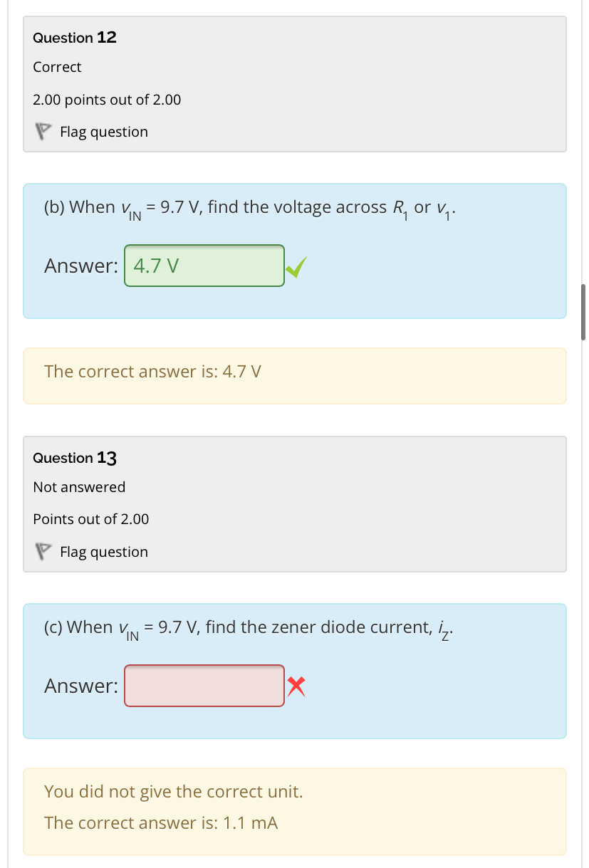 Solved 3 See the zener diode circuit below and answer to Chegg com