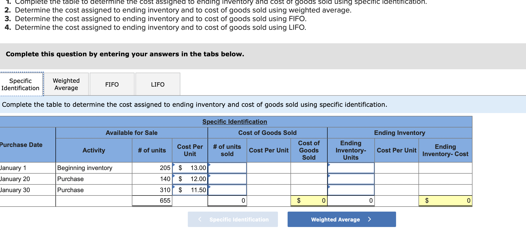 Solved 2. Determine the cost assigned to ending inventory | Chegg.com