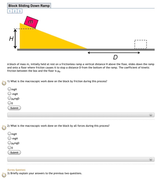 Solved Block Sliding Down Ramp 1 2 A block of mass m,