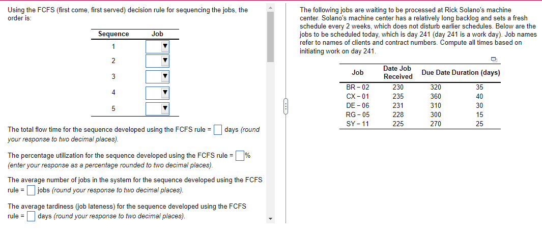 Solved Using The FCFS (first Come, First Served) Decision | Chegg.com