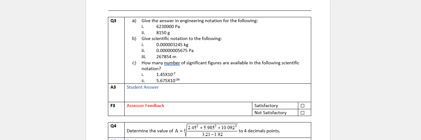 Solved Q3 a) Give the answer in engineering notation for the | Chegg.com