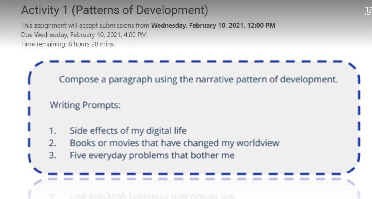 Solved Activity 1 (Patterns Of Development) This Assignment | Chegg.com