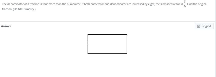 Solved lun Find the original The denominator of a fraction | Chegg.com