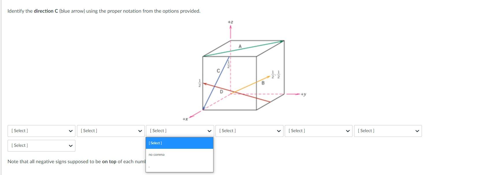 Solved Identify the direction C (blue arrow) using the | Chegg.com