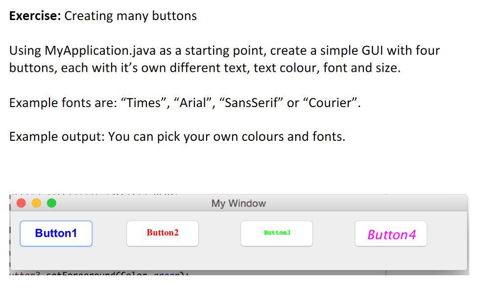 Solved Exercise: Creating many buttons Using | Chegg.com