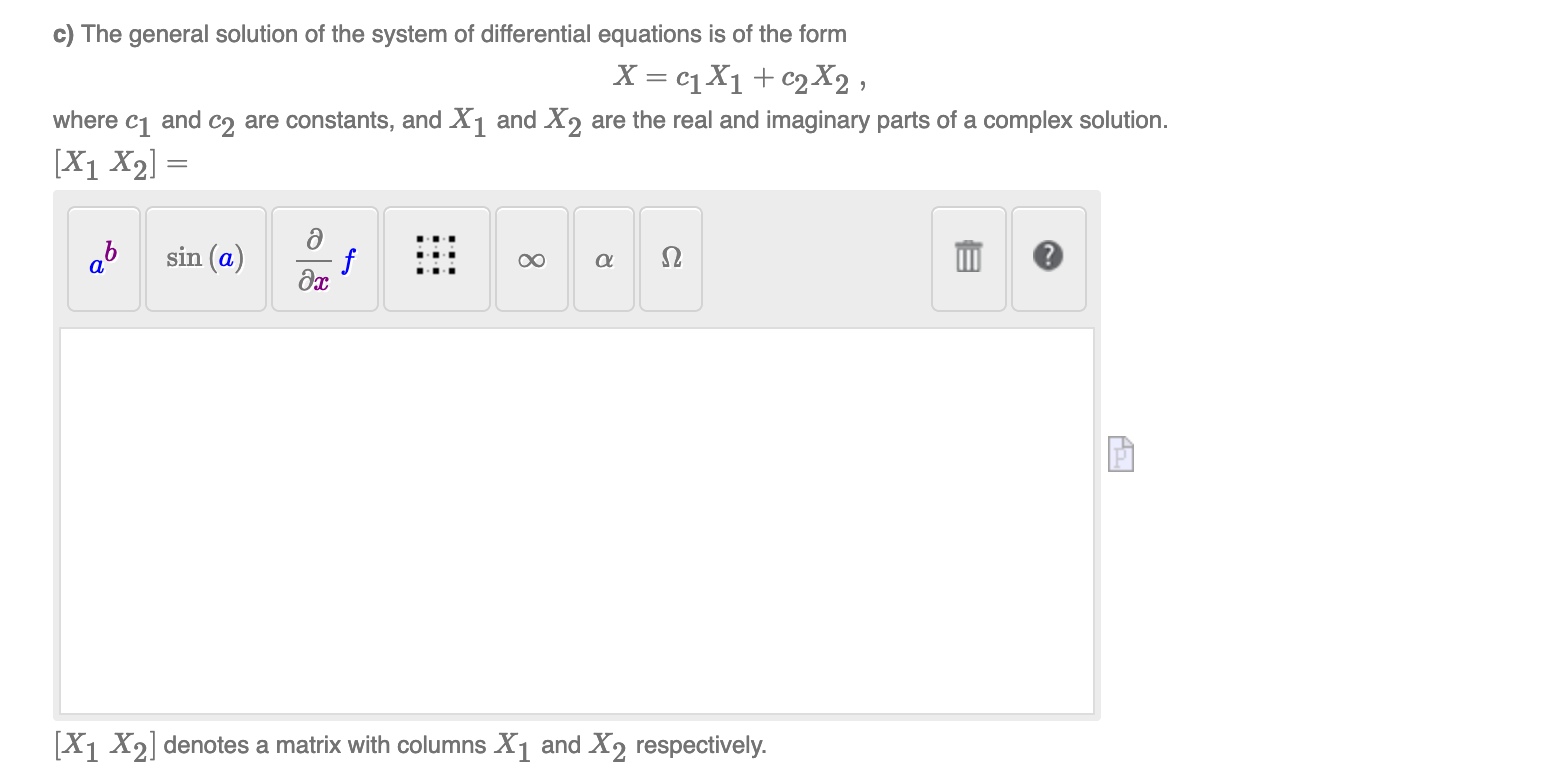 Solved Consider The System Of Differential Equations X1 = | Chegg.com