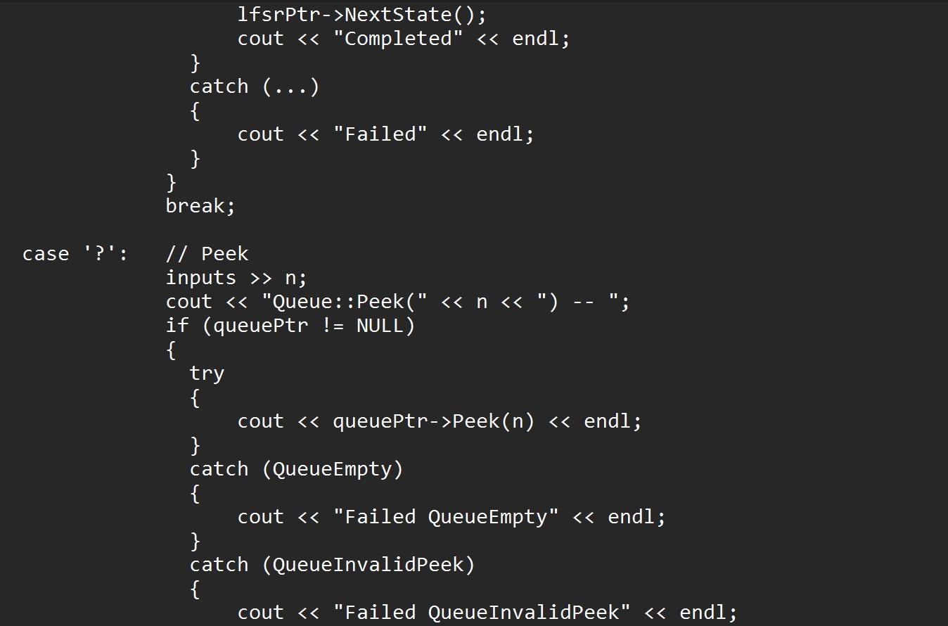 Solved Please create the C++ codes for the lfsr.cpp class | Chegg.com