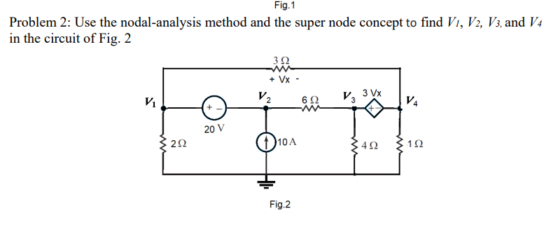 Solved Problem 2: Use The Nodal-analysis Method And The 