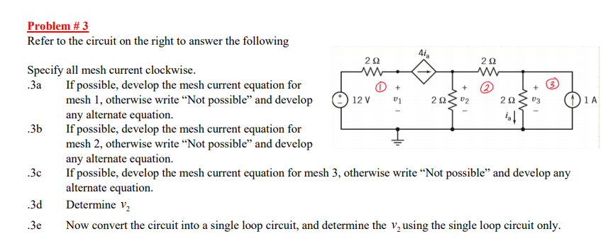 Solved Problem #3 Refer to the circuit on the right to | Chegg.com