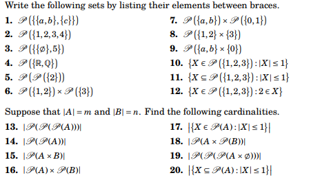 Solved Write The Following Sets By Listing Their Elements | Chegg.com