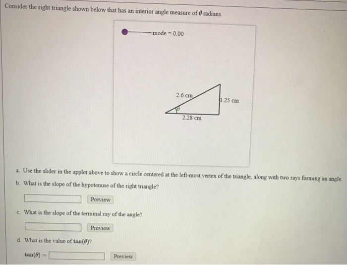 Solved Consider the right triangle shown below that has an | Chegg.com