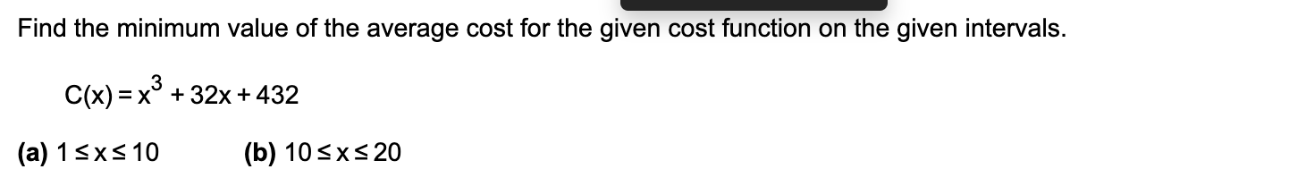 Solved Find the minimum value of the average cost for the | Chegg.com