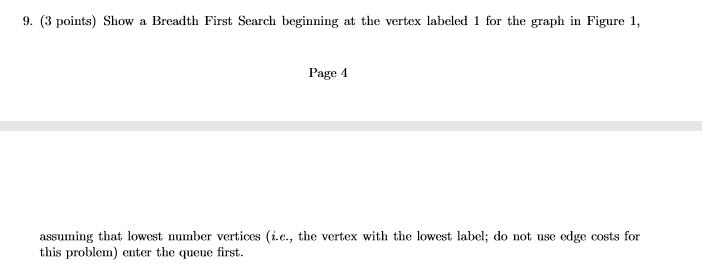 Solved 9. (3 points) Show a Breadth First Search beginning | Chegg.com