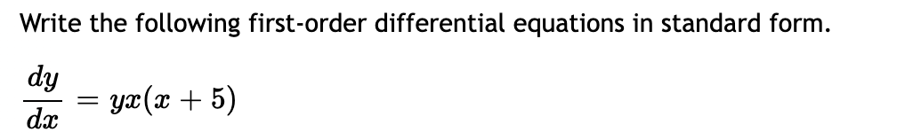 Solved Write the following first-order differential | Chegg.com