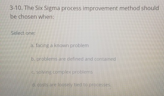 six sigma processes quizlet