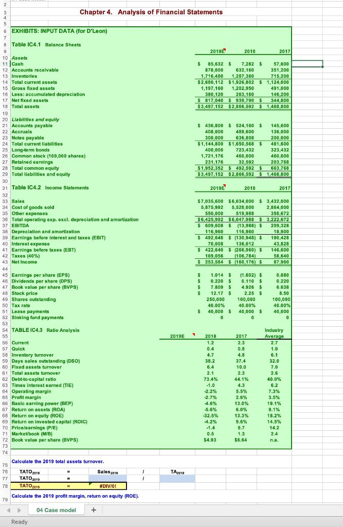 Solved 2 Chapter 4. Analysis of Financial Statements 4 5 6 | Chegg.com