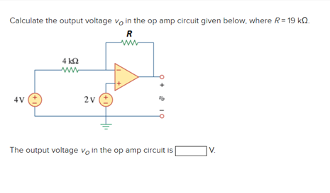 Solved Calculate the output voltage vo in the op amp circuit | Chegg.com