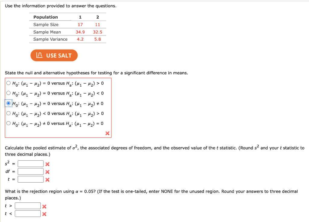 Solved Use the information provided to answer the questions 