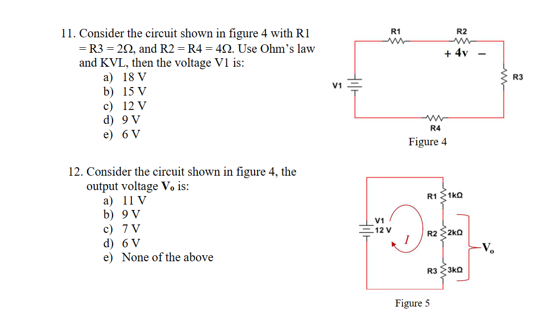 Solved 11. Consider the circuit shown in figure 4 with R1 | Chegg.com