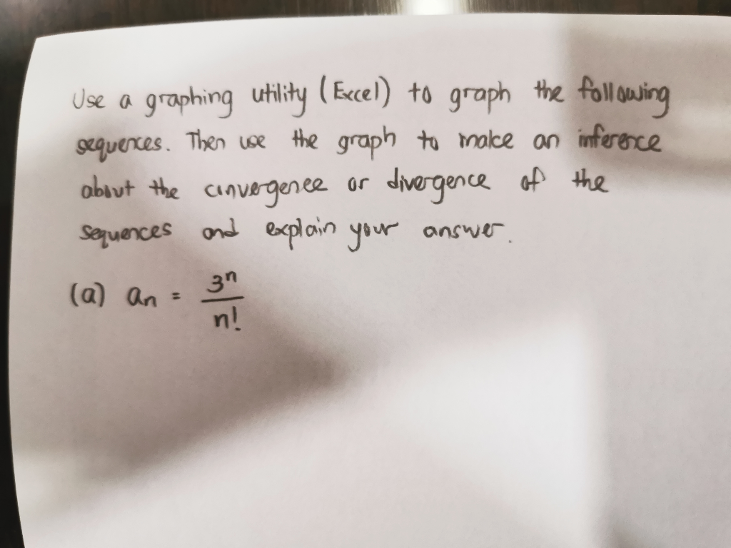Solved Use a graphing utility (Excel) to graph the following | Chegg.com