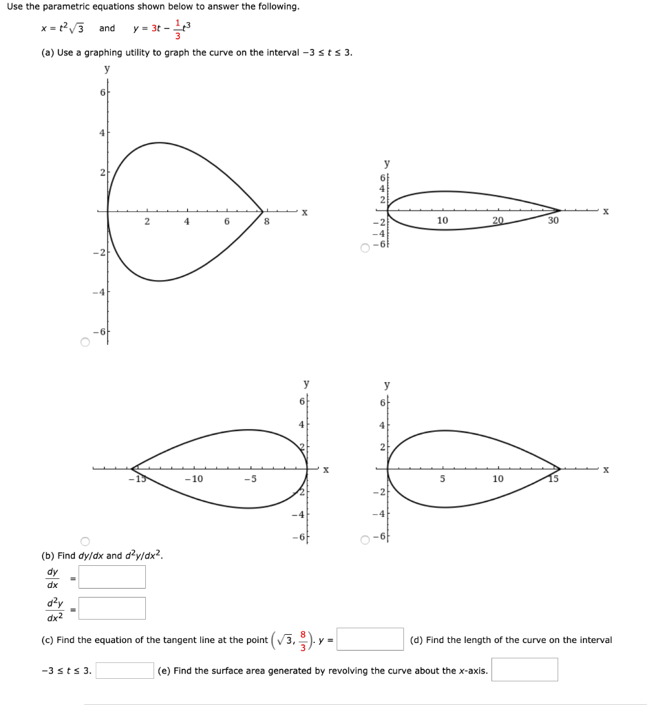 Solved Use The Parametric Equations Shown Below To Answer