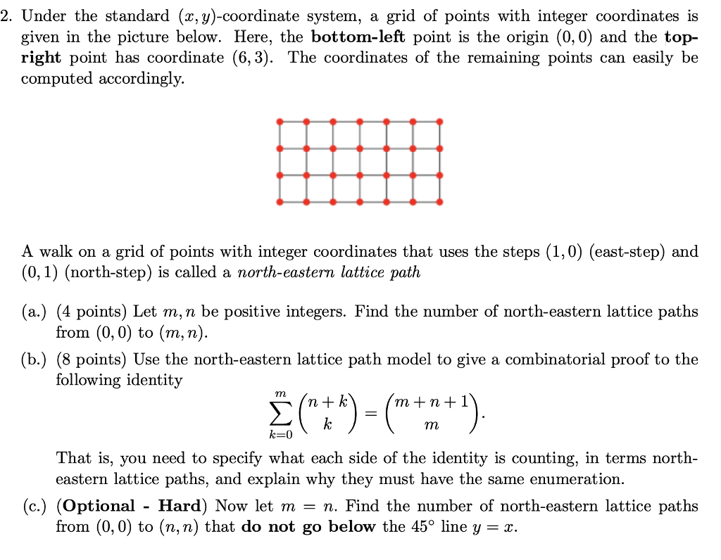 Solved Under the standard (x, y)-coordinate system, a grid | Chegg.com