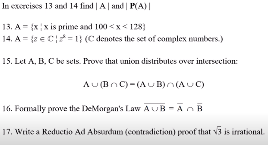 Solved In exercises 13 and 14 find | A |and | P(A)|| 13. A = | Chegg.com