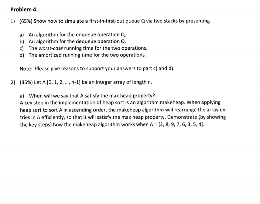 Solved Problem 4. 1) (65%) Show how to simulate a | Chegg.com